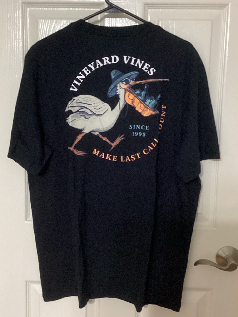 Vineyard Vines Jet Black Last Call Short Sleeve Tee Size Large
